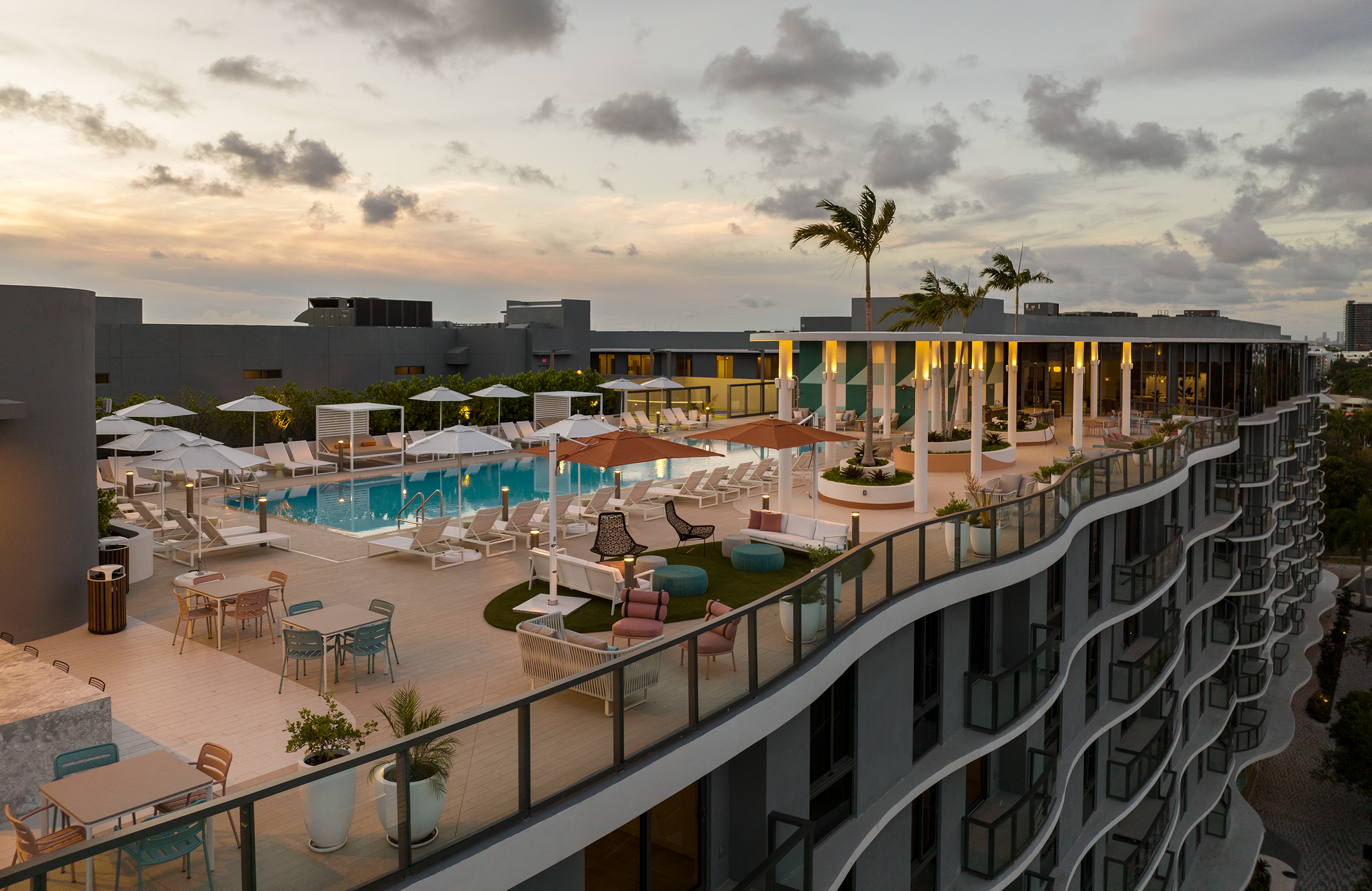 Rooftop amenities at The Boulevard in Miami